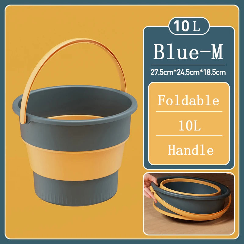 Portable Foldable Bucket Basin 5/10/17L Silicone Bucket Camping Laundry Basket Car Wash Fishing Bathroom Tool Household Supplies
