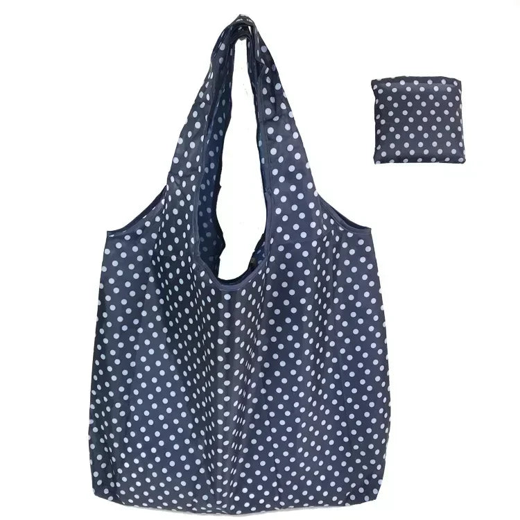 Fashion Printing Foldable Eco-Friendly Shopping Bag Tote Folding Pouch Handbags Reusable Large-capacity for Travel Grocery Bag