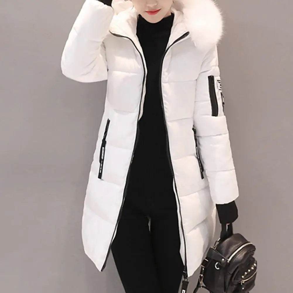 Women's Long Fur Collar Parka - P12 Hub Europe