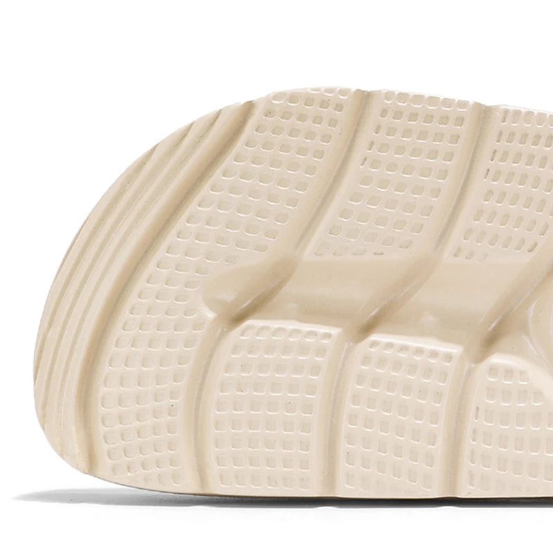 Kidmi New Summer Platform Women's Slippers Outdoor Double Buckle Embellished Sandals Non-slip Breathable Soft-soled Beach Shoes