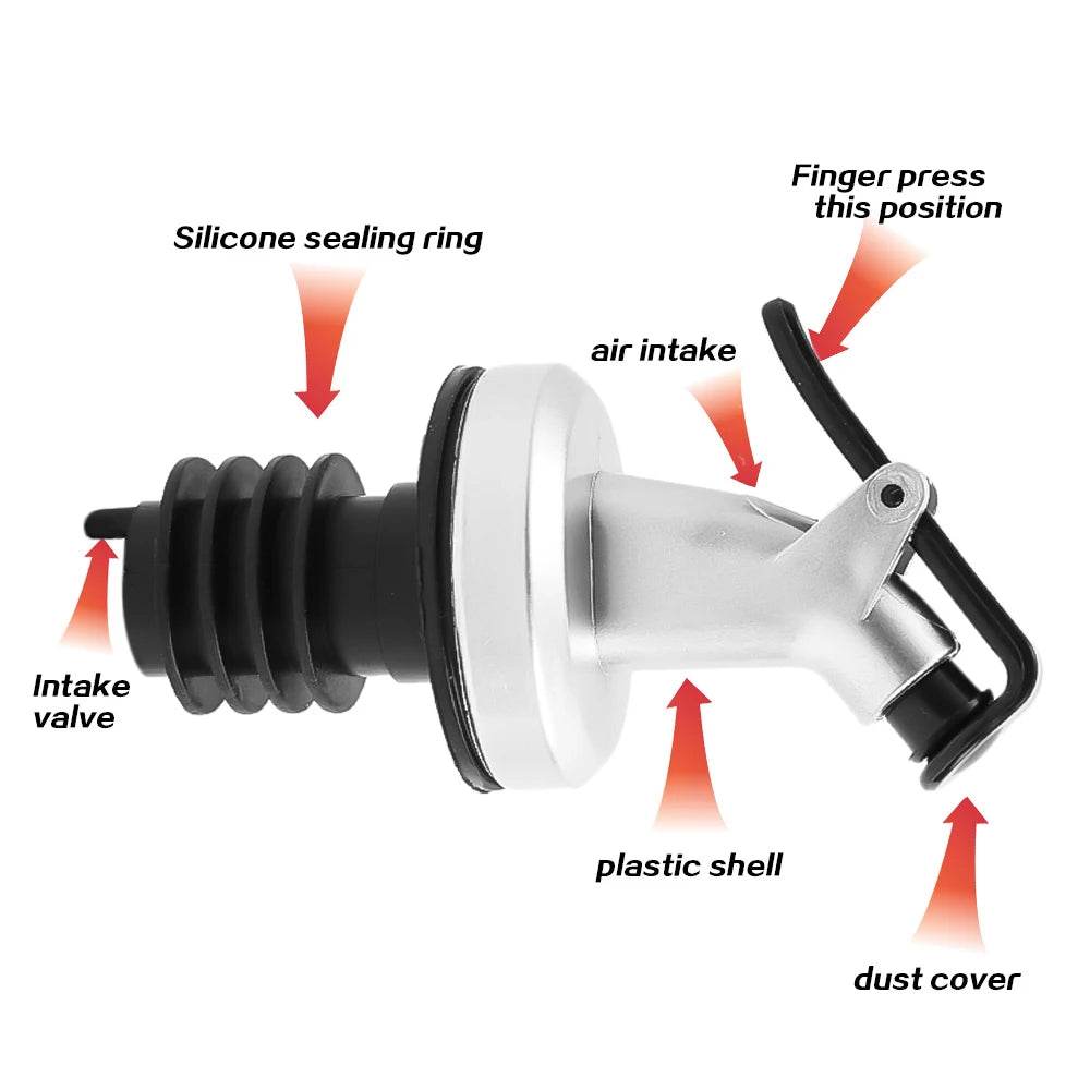 New Oil Bottle Stopper Rubber Lock Plug Seal Leak-proof Food Grade Plastic Nozzle Sprayer Liquor Dispenser Wine Pourer Barware - P12 Hub Europe