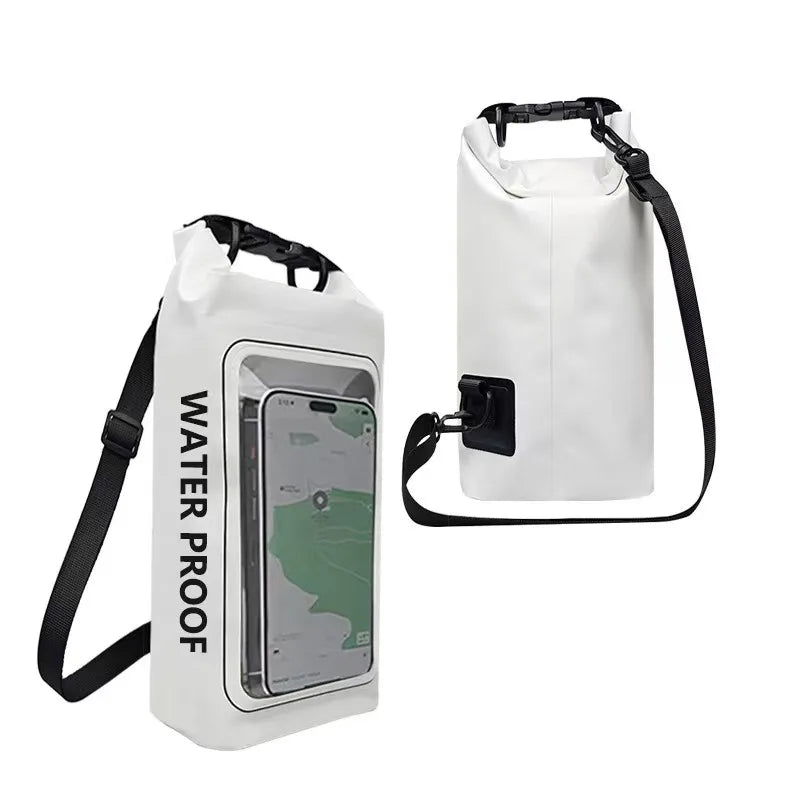 New 2L waterproof bag, outdoor diagonal cross bag, 2-in-1 mobile phone waterproof bag, PVC swimming waterproof bag