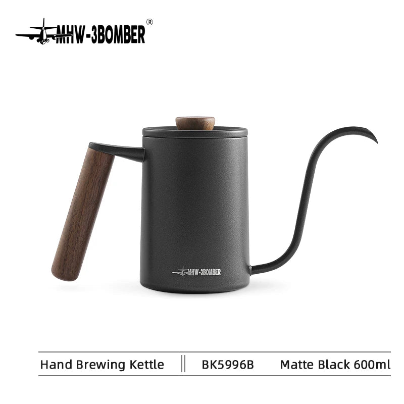 MHW-3BOMBER Pour Over Coffee Kettle 400ml/600ml Stainless Steel Gooseneck Tea Water Pot Chic Cafe Barista Kitchen Accessories