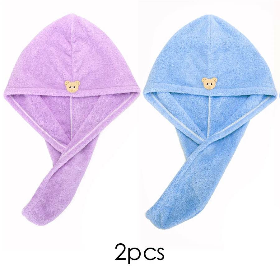 Quick-dry Hair Towel Women Hair Drying Hat Cap Hat Bath Hat Microfiber Solid Towel Cap Super Absorption Turban Hair Dry Cap - P12 Hub Europe