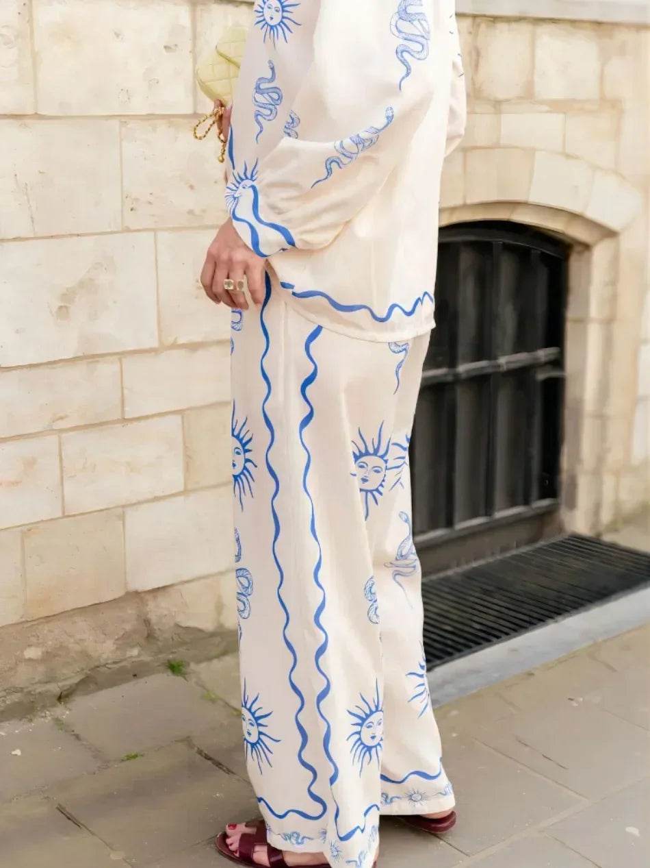 Print Wide-Leg Pants Set - P12 Hub Europe