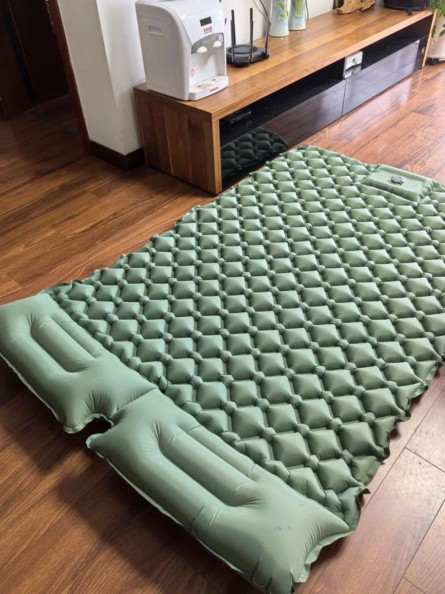 Must-Have Double Person Rhombus Inflatable Mattress - Lightweight, Waterproof, Ideal for Outdoor Activities