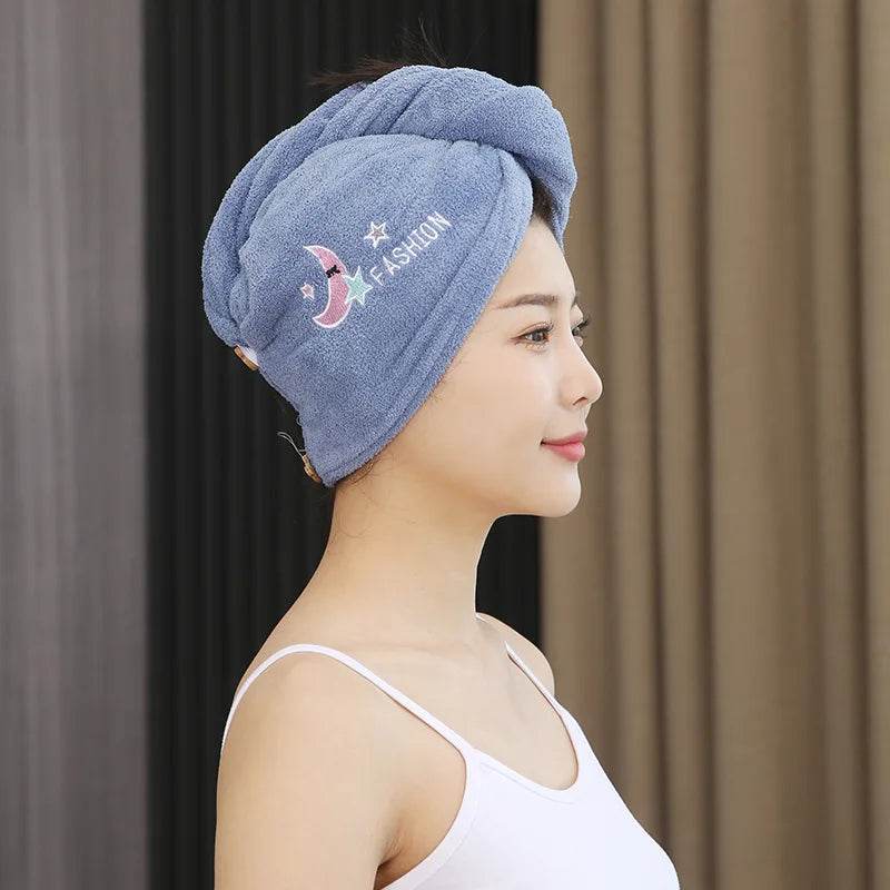 1pc Quickly Dry Hair Hat Super Absorbent Soft Bathroom Women Head Towels Girls Cute Hair Towel Hair Dry Wrap Bonnets - P12 Hub Europe