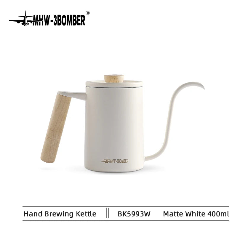 MHW-3BOMBER Pour Over Coffee Kettle 400ml/600ml Stainless Steel Gooseneck Tea Water Pot Chic Cafe Barista Kitchen Accessories