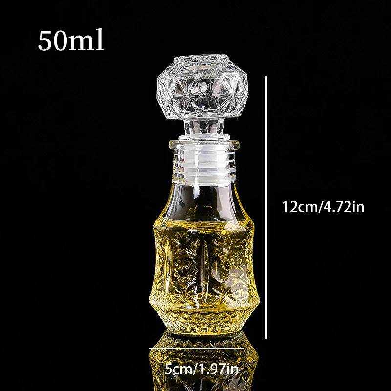 1Pcs 50ml Transparent Small Empty Spirit Whisky Wine Bottle Mini Glass Alcohol Liquor Bottles With Screw Cap Whiskey Decanter - P12 Hub Europe