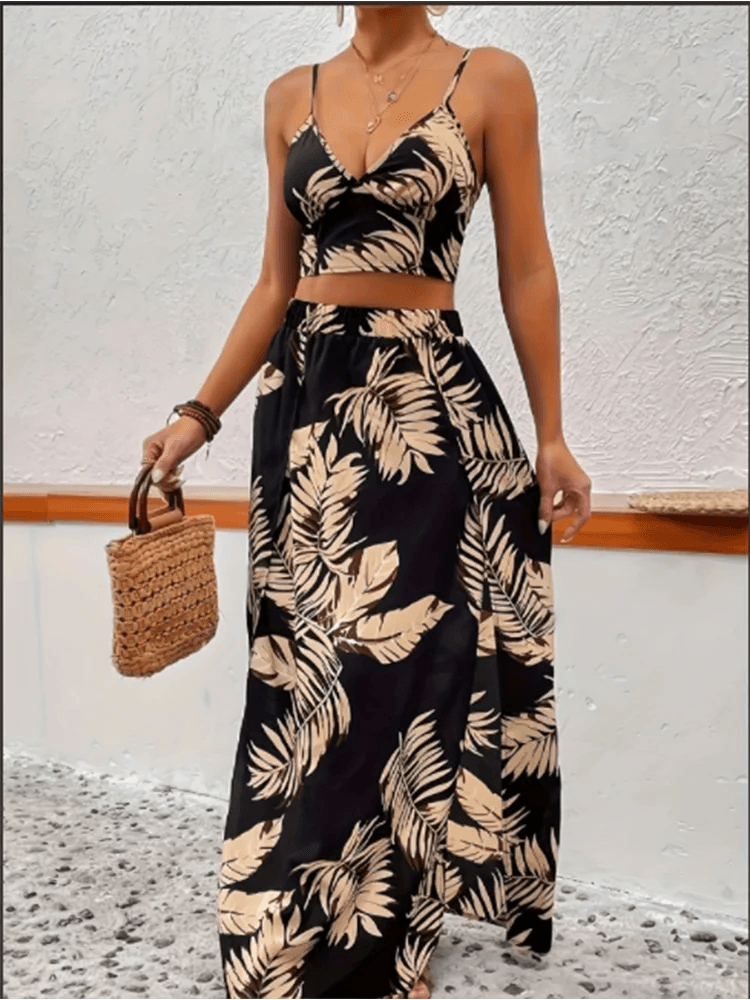 Women Printed Slit Skirt Set - P12 Hub Europe