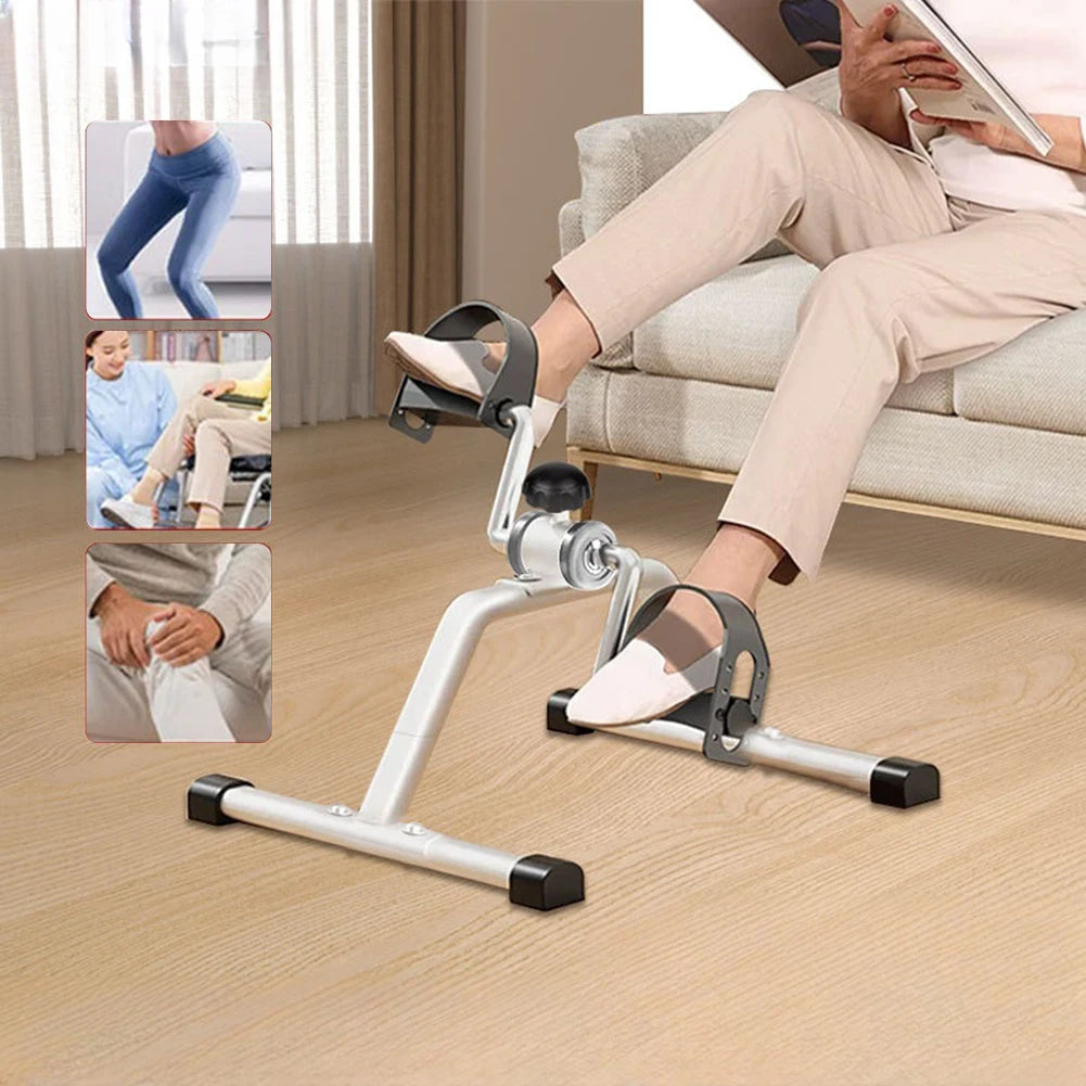 Mini Pedal Exerciser Exercise Bike Indoor Under Desk Bike Pedal Exerciser for Elderly Leg Rehabilitation Home Fitness Equipment