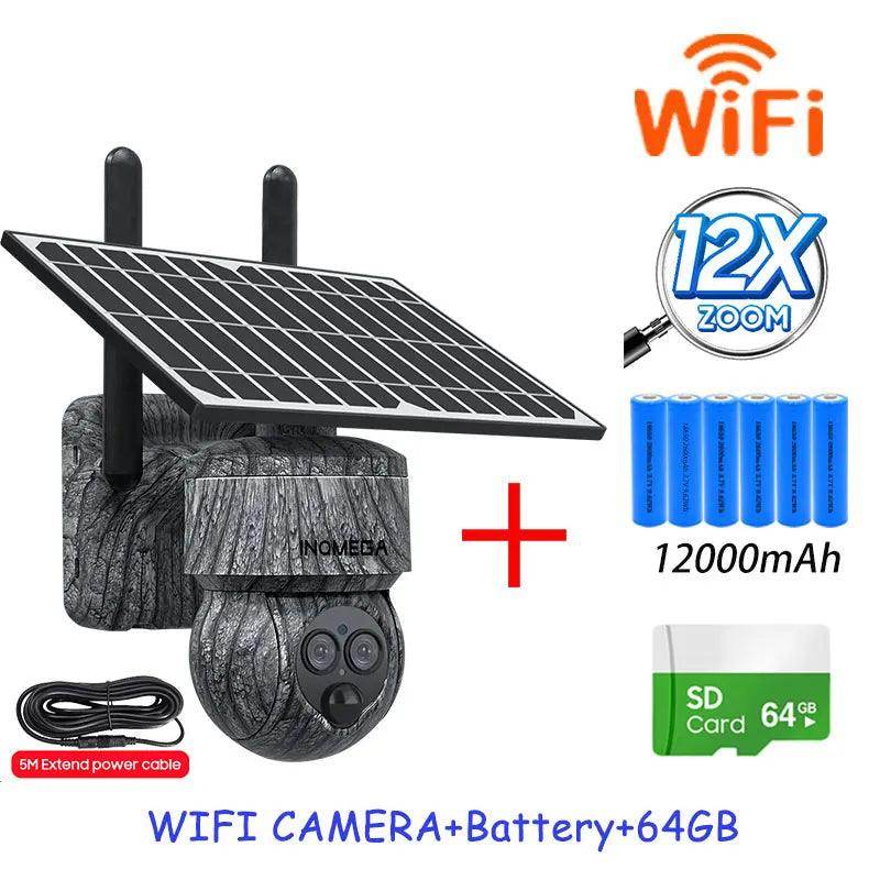 Solar Camera 4G/WiFi 8MP, Human Detect, Outdoor CCTV - P12 Hub Europe