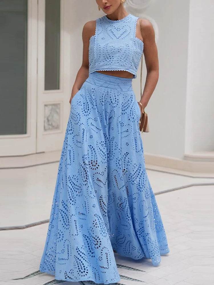 Embroidery Hollow Skirt Set - P12 Hub Europe