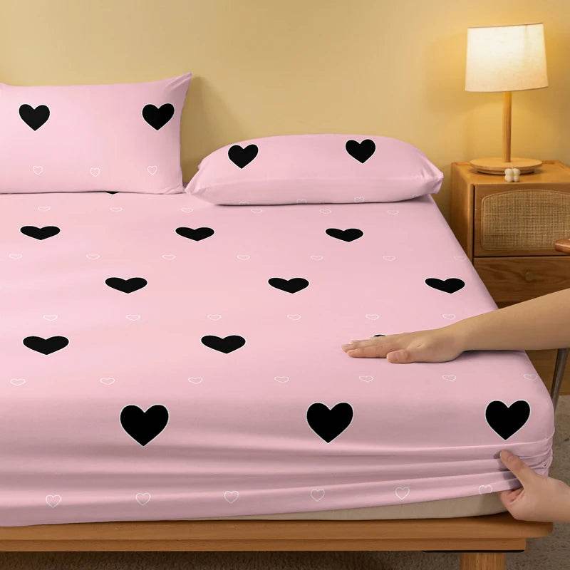 1 Piece of Heart Inspired Rhinoceros Powder Pattern Frosted Bedsheet, Bedroom Printed Bedspread, Bedding (Excluding Pillowcases) - P12 Hub Europe