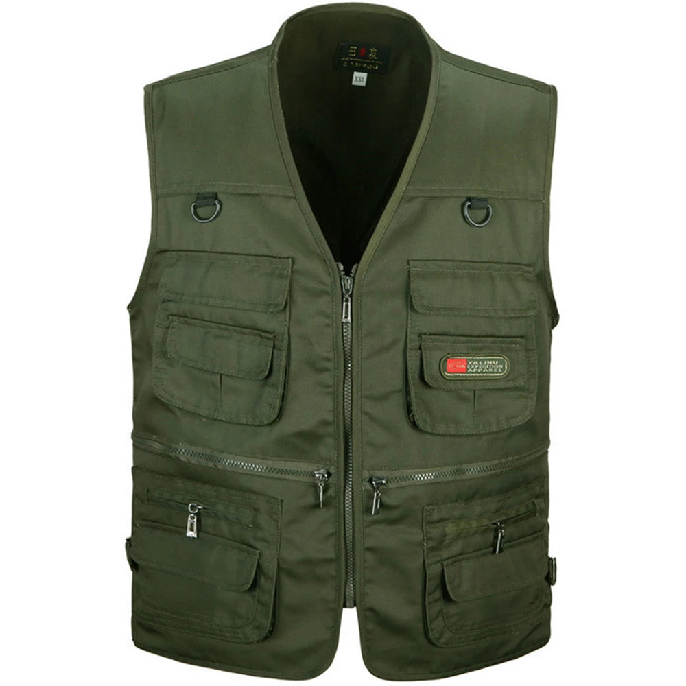 Summer Men Tactical Hiking Fishing Vest Multi-pocket Photographer Waistcoat Outdoor Leisure Male Thin Cargo Jacket Vests S-6XL