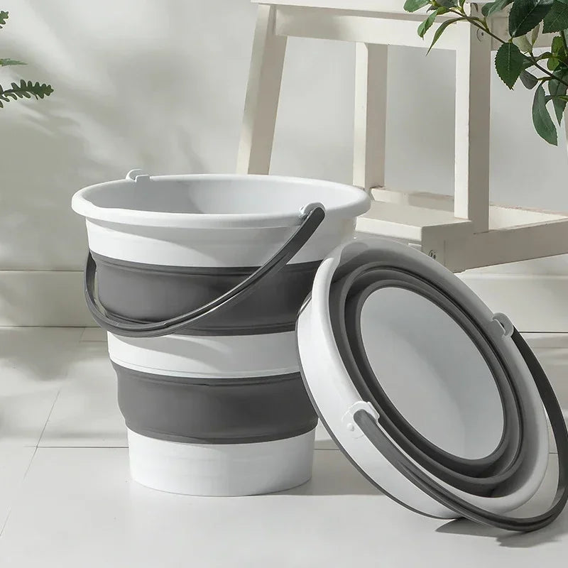 5/10/15L Portable Folding Bucket for Washing Outdoor Foldable Basin Silicone Water Bucket Camping Space Saving Car Wash Buckets