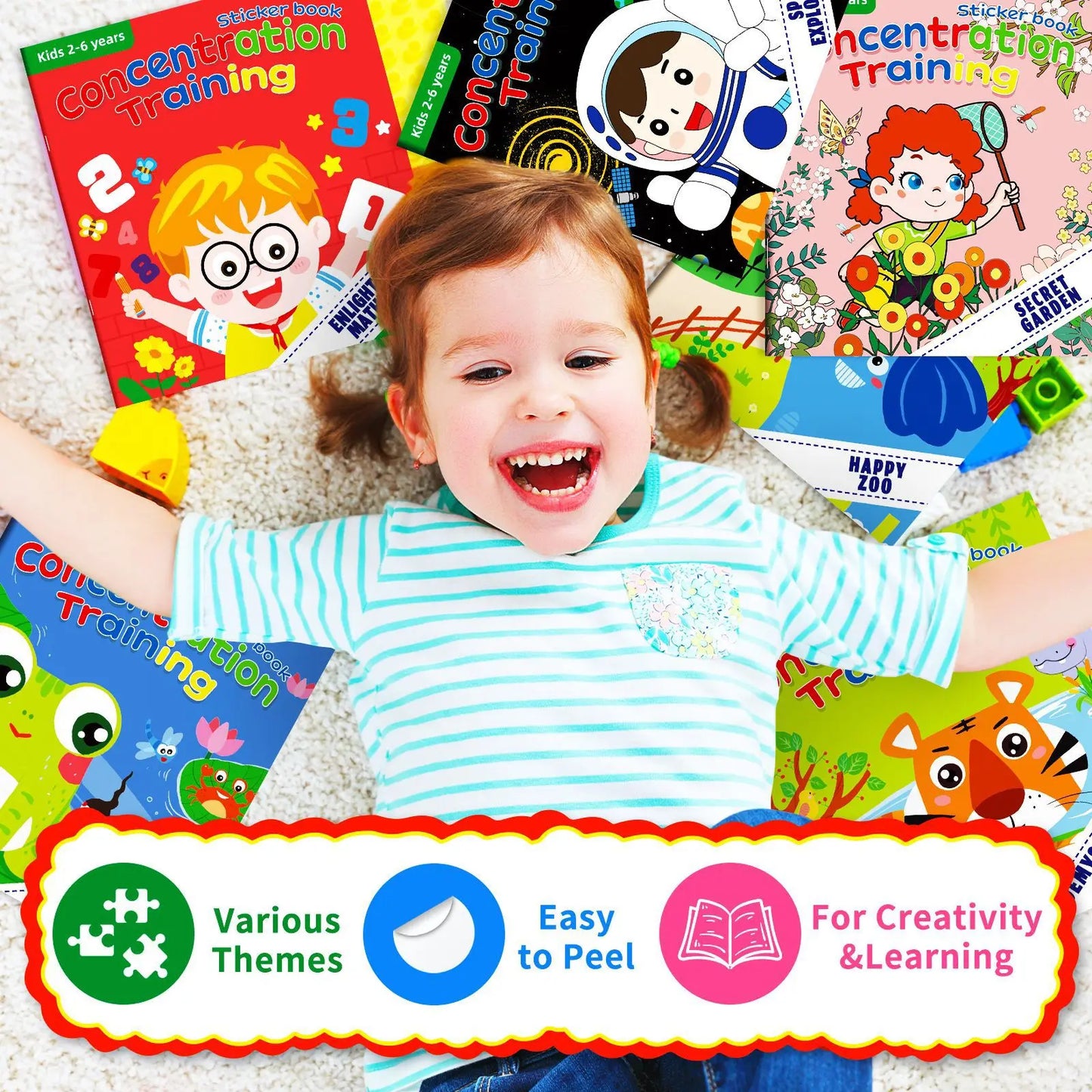Cognitive Game Kawaii Sticker Book Educational DIY Hand-on Puzzle Cartoon Animals Life Skill Learning Toddler Toys For Kids