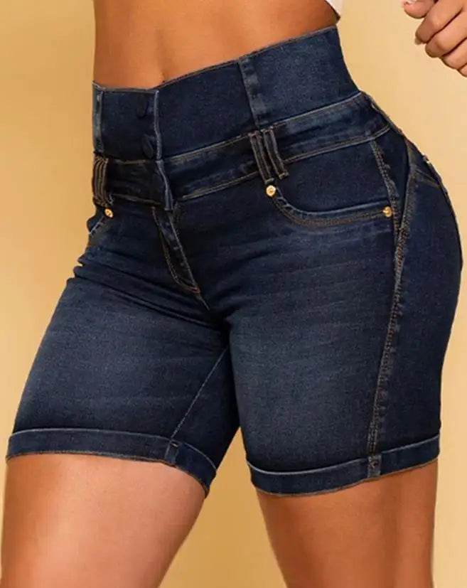 High Waist Denim Shorts - P12 Hub Europe
