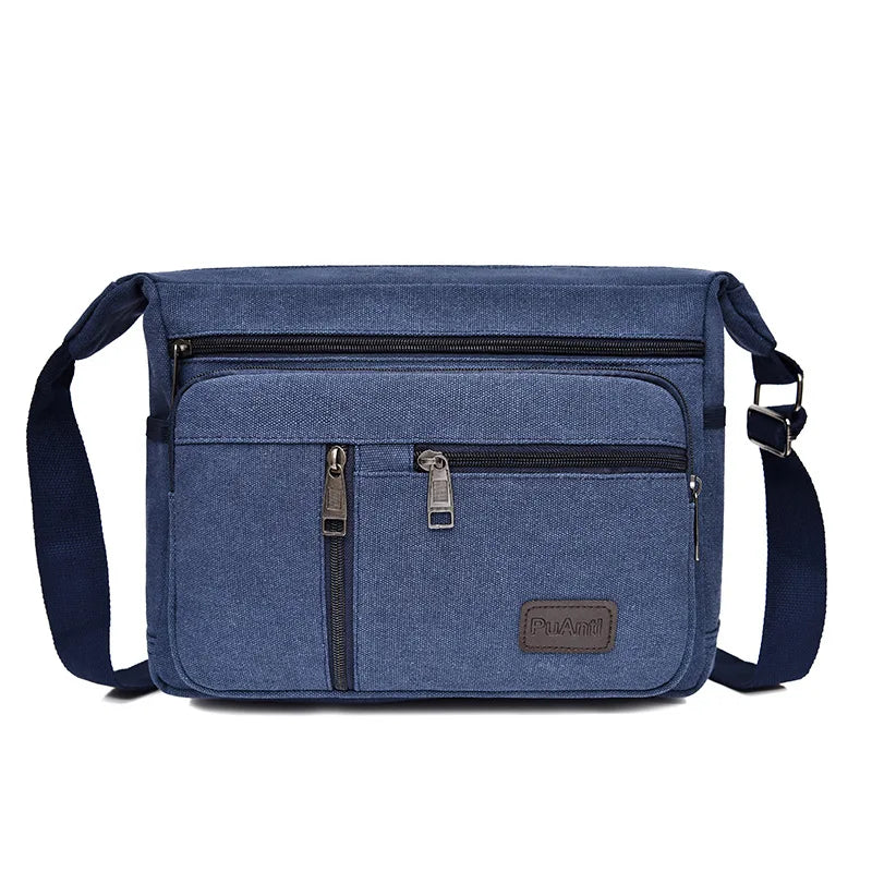 New Men's Canvas Bag Fashion Korean Style unisex daily Shoulder Bag High Quality Messenger Crossbody Bag For Travel