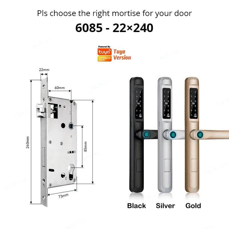 Sliding Door Lock 85/92mm, IP66, Fingerprint, Card, Code - P12 Hub Europe