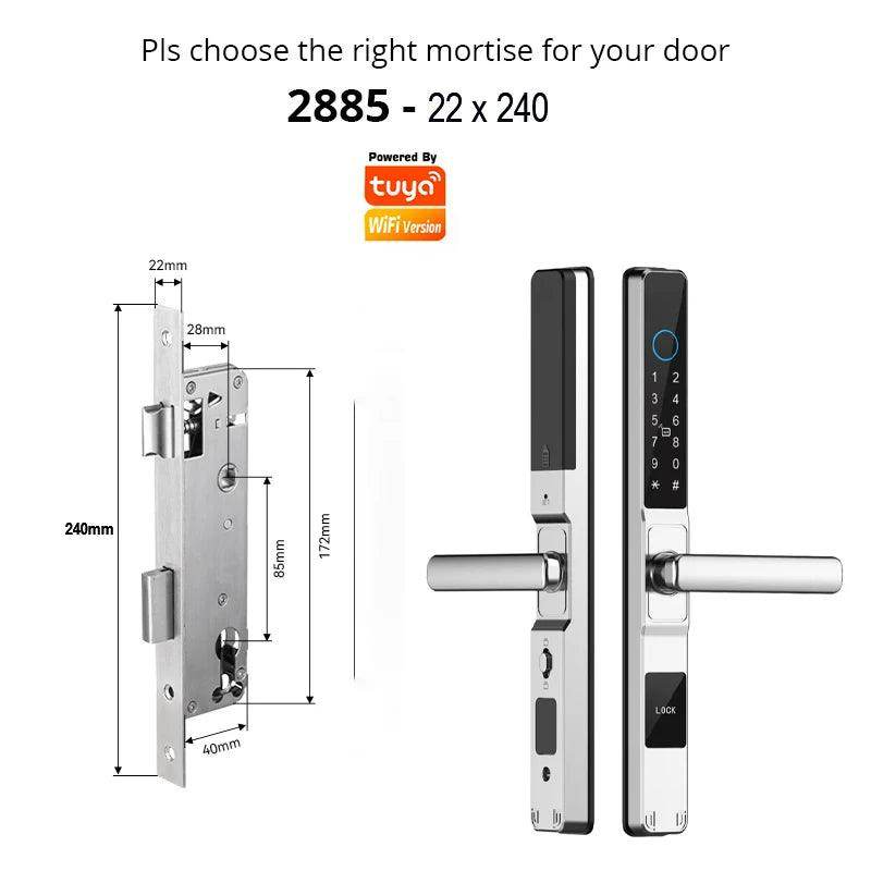 WiFi Sliding Door Lock | IP66, Fingerprint, Card, Code, Glass/Aluminum - P12 Hub Europe
