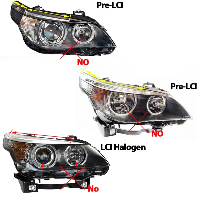 160W White LED Angel Eye Ring Marker Side Light White Bulb Headlight for BMW 5 Series E60 E61 LCI Xenon Headlight 2008-2010
