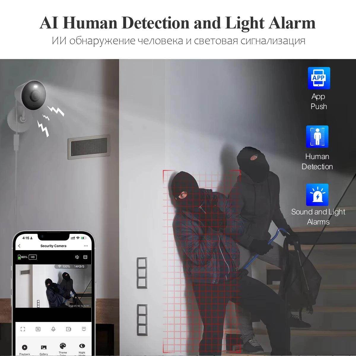 Indoor Camera 2MP WiFi Human Detect, 2-Way Audio, Alexa - P12 Hub Europe