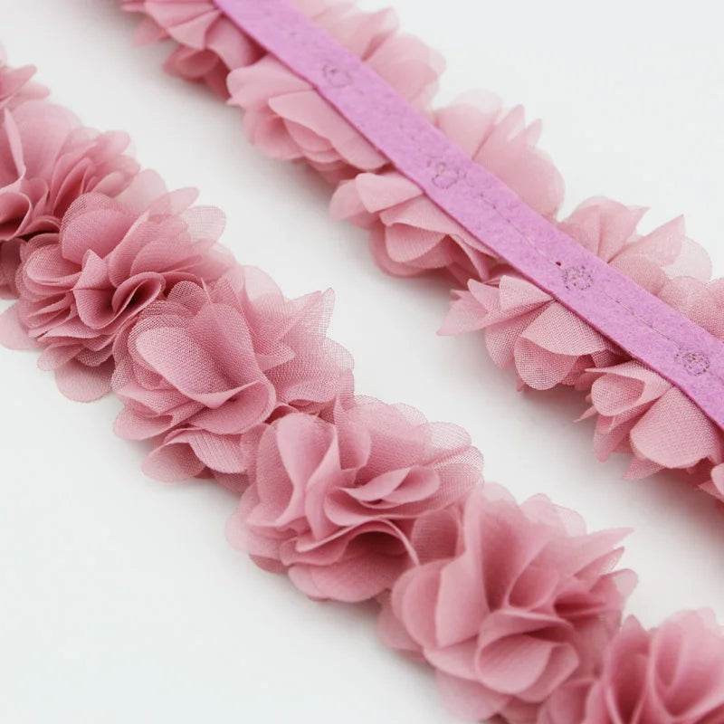 (1 meter) Chiffon lace fabric Webbing Decoration flower gift ribbons crafts Non-woven fabrics base - P12 Hub Europe