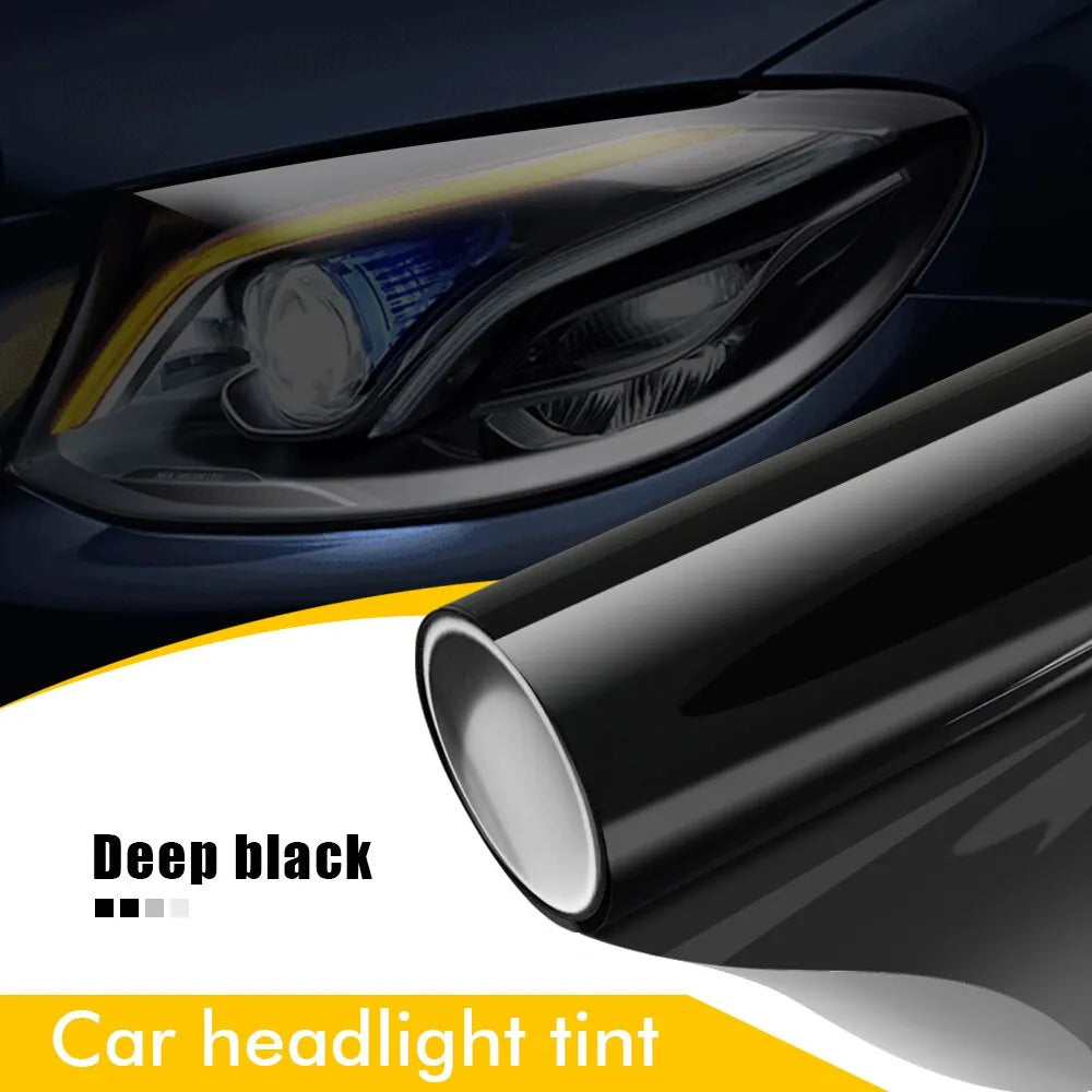 50cmx200cm Car Headlight Tint Film Smoke Fog Light Light Vinyl Film PVC Black Tint Vinyl Waterproof Film Car Sticker Accessories