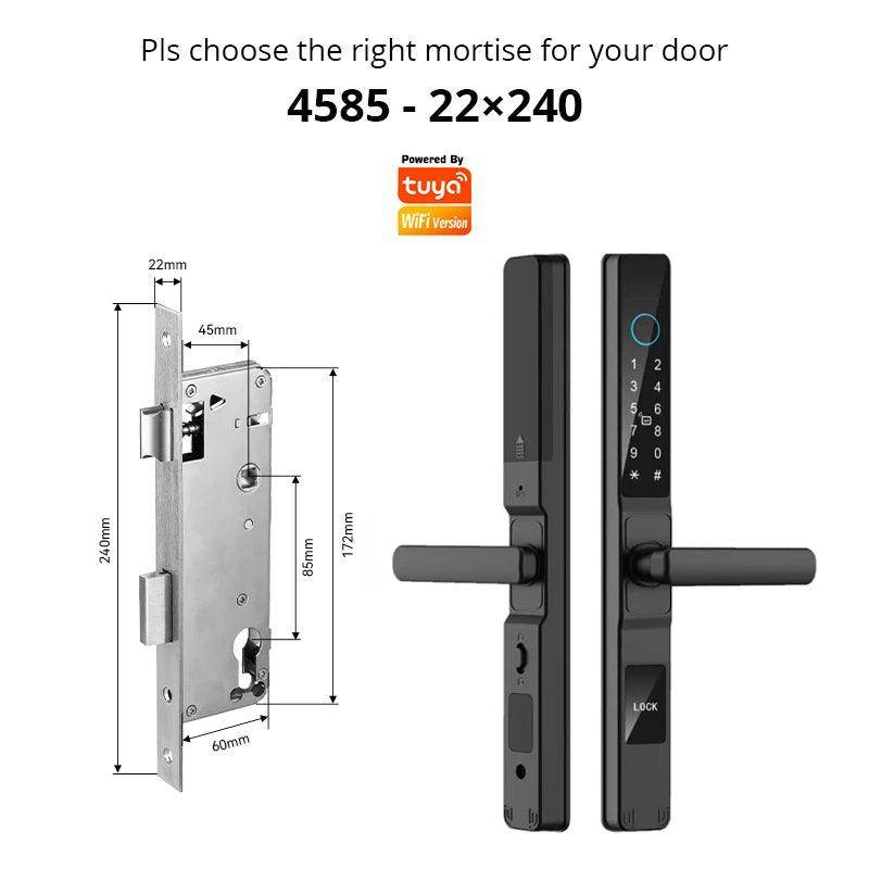 WiFi Sliding Door Lock | IP66, Fingerprint, Card, Code, Glass/Aluminum - P12 Hub Europe