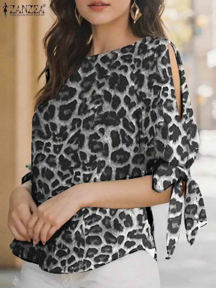Women's Leopard Print Blouse - P12 Hub Europe