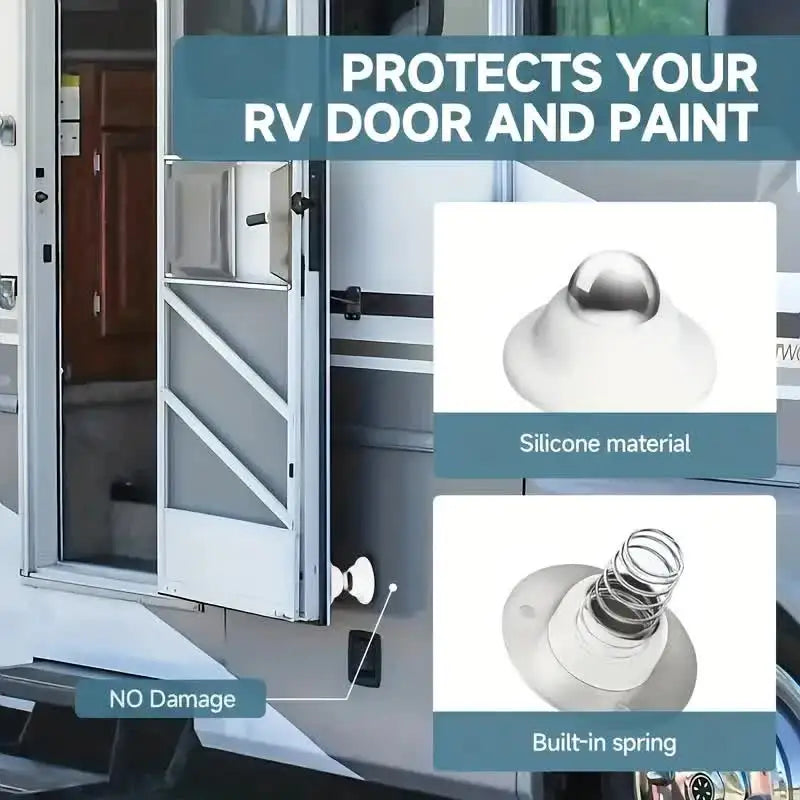 RV travel RV door stopper, travel trailer, camper van (white), RV door stopper magnetic luggage door lock, keep the door open, 1
