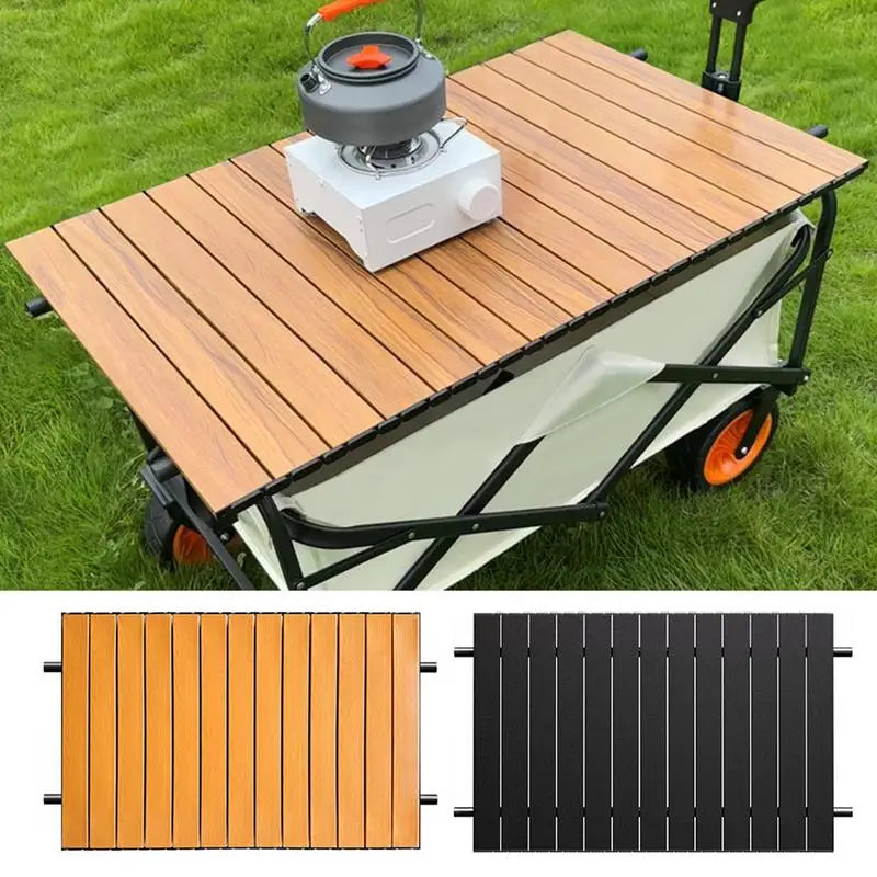 Folding Camping Trolley Table Top Garden Cart Board Folding Table Board Picnic Beach Cart Cover Board Outdoor Picnic Supplies