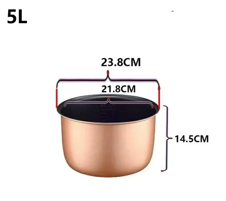 2L 3L 4L 5L latest technology gold rice cooker pot aluminum alloy tank for intelligent rice cookers bowl tank