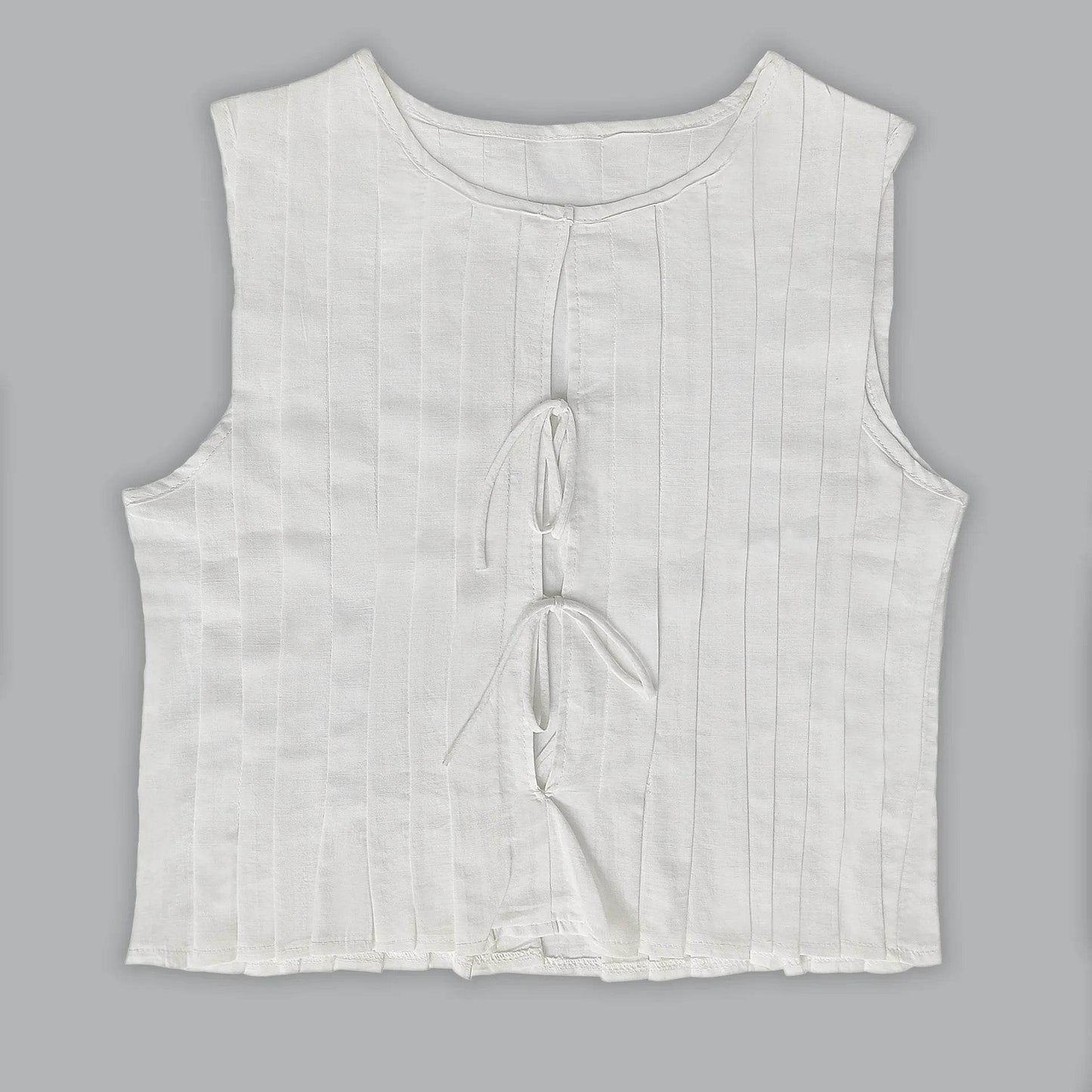 Women's Pleated Linen Crop Top - P12 Hub Europe