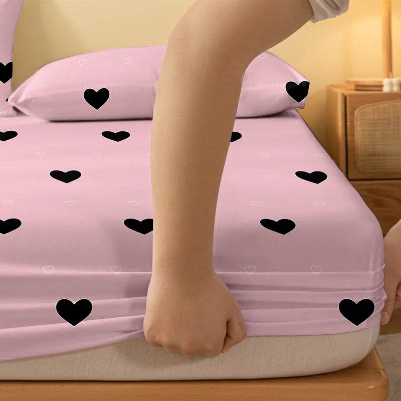 1 Piece of Heart Inspired Rhinoceros Powder Pattern Frosted Bedsheet, Bedroom Printed Bedspread, Bedding (Excluding Pillowcases) - P12 Hub Europe