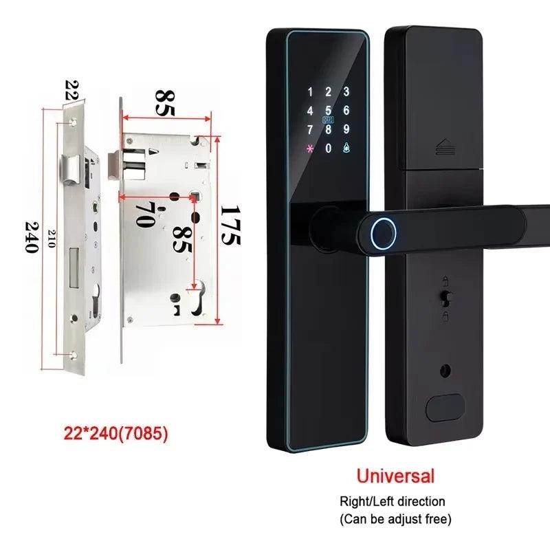 Fingerprint Door Lock | App, Remote, Handle, Card, Code - P12 Hub Europe