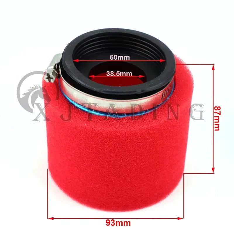 Foam Air Filter 35mm 38mm 42mm 45mm 48mm 50mm 60mm Sponge Cleaner Moped Scooter Dirt Pit Bike Motorcycle Black and Red