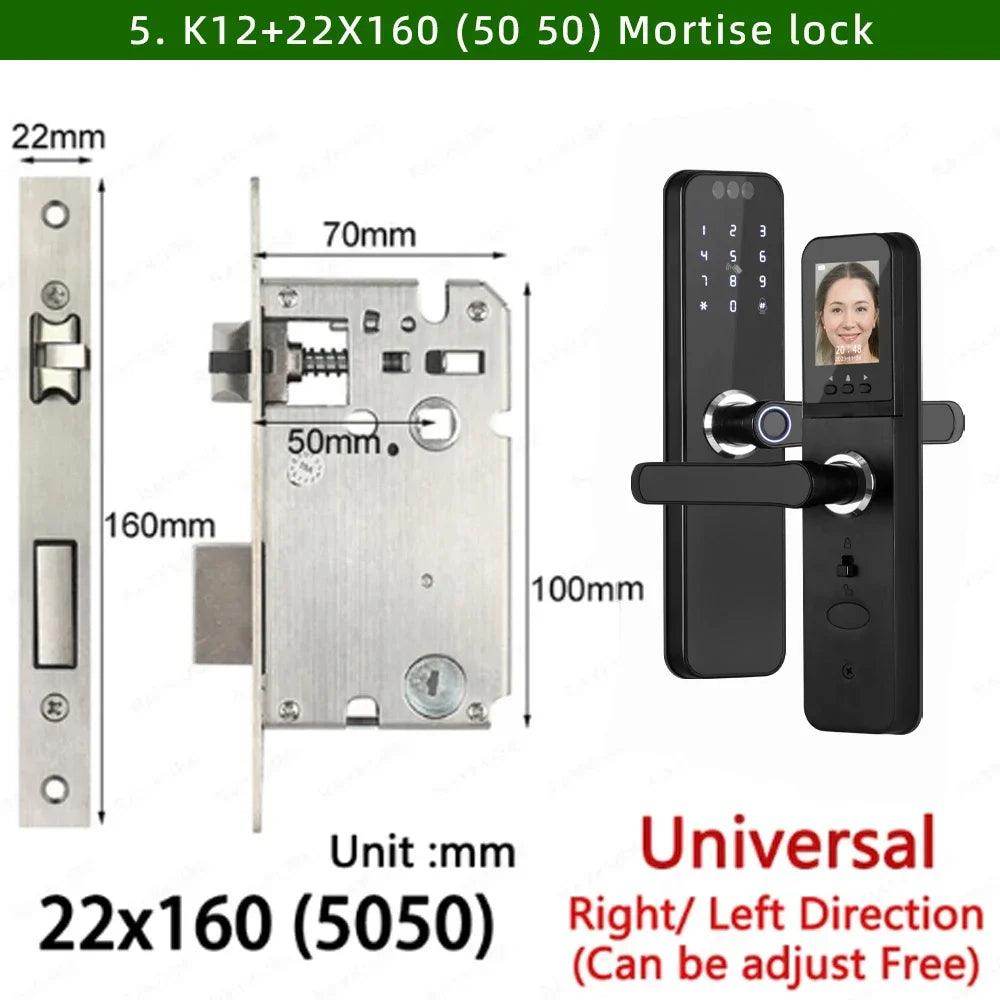 WiFi 3D Face Lock Camera, Screen, Fingerprint, 35-55mm - P12 Hub Europe