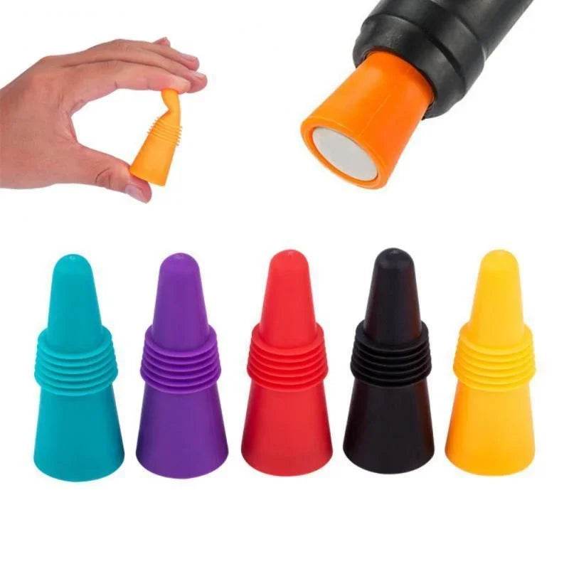 Silicone Wine and Beverage Bottle Cap Set Leak Proof Champagne Bottles Sealer Stoppers Wine Cork Saver Stopper Reusable - P12 Hub Europe