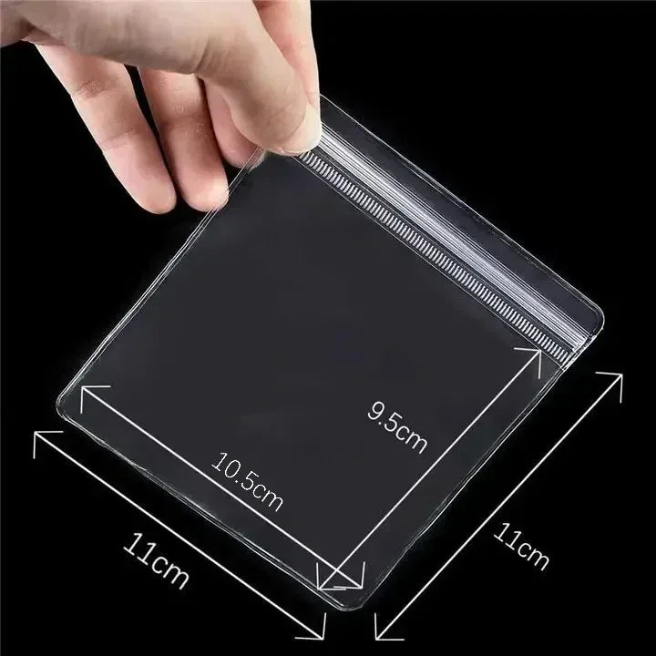 100/10Pcs PVC Jewelry Package Bags Thicken Self Sealing Pouches Anti-Oxidation Earring Necklace Clear Organizer Bag Reusable