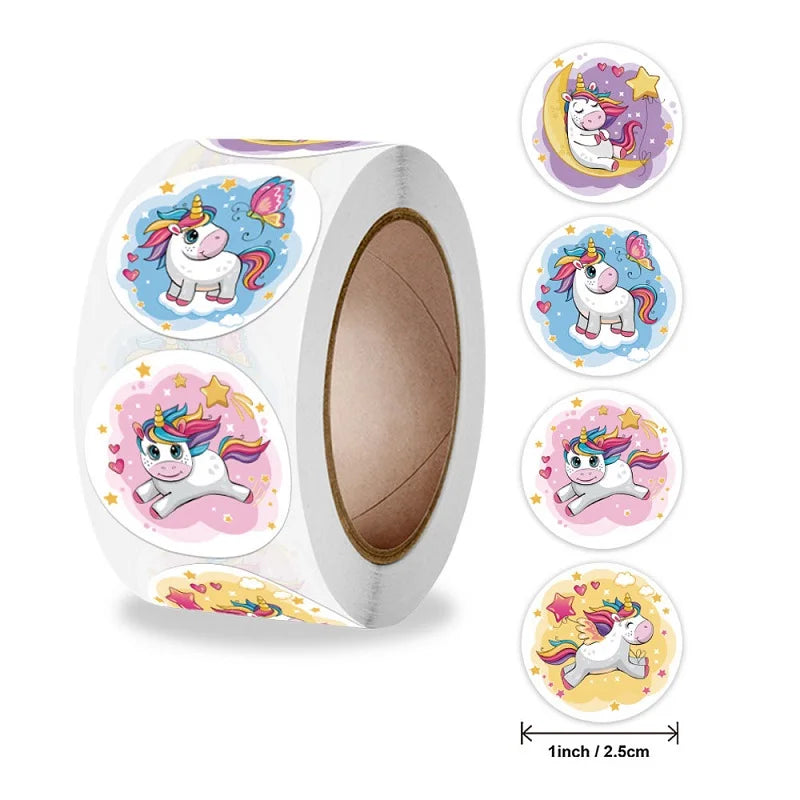100-500pc Stickers for Children Kids Rolling Animal Roll Stickers Small Cute Toy Game Sticker DIY Gift Sealing Label Decoration