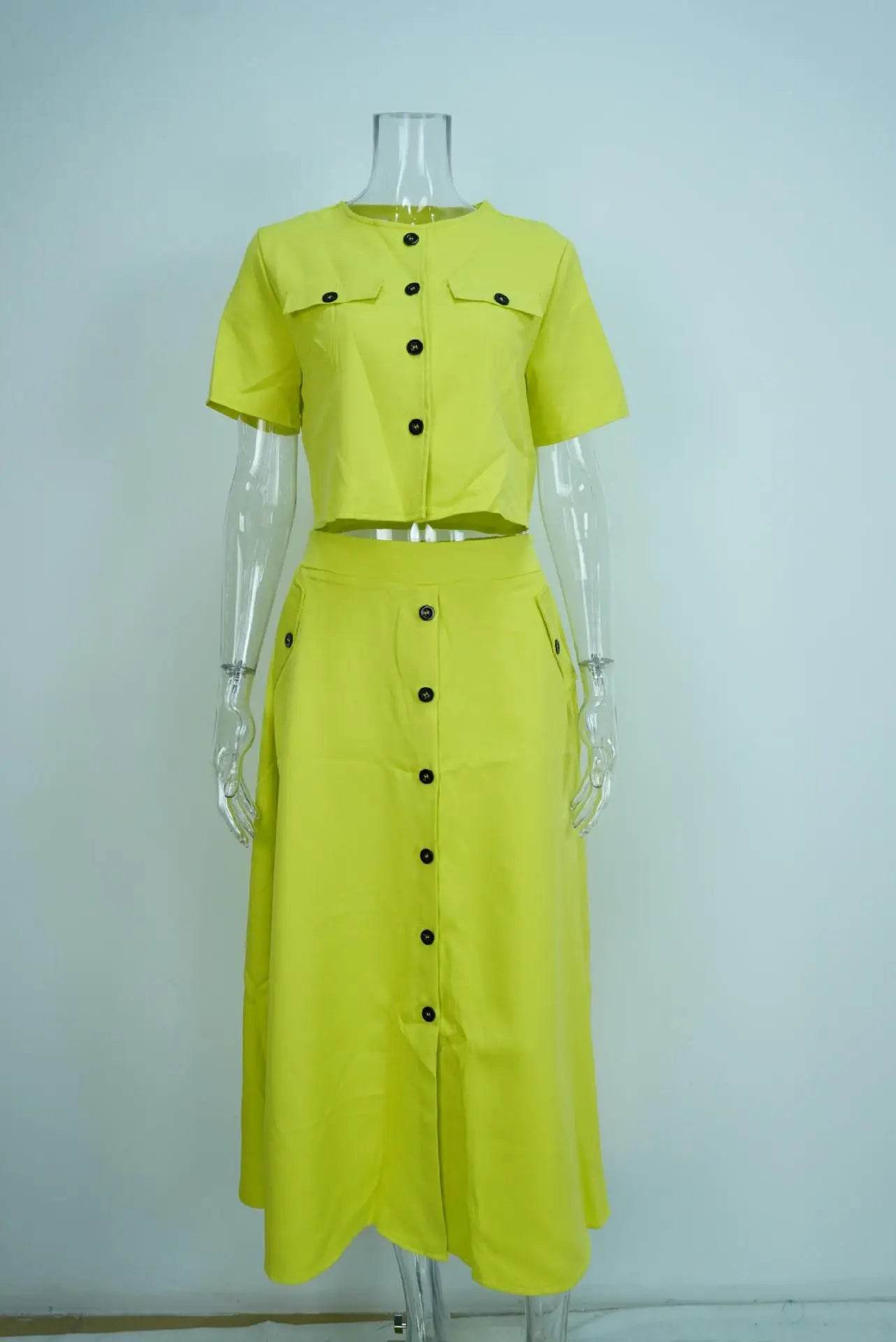 Office Crop Shirt Skirt Set - P12 Hub Europe