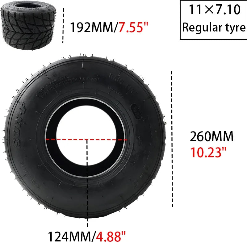 LYNNCHI Motorcycle 10x4.50-5 11x7.10-5 11x6.0-5 5 Inch Rubber Outer Tires Vacuum Tire For Go Kart ATV UTV Buggy Karting Parts
