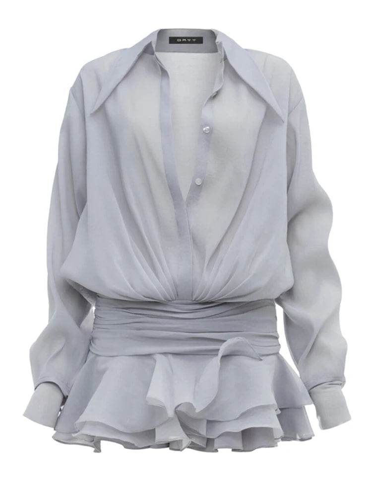 White Ruffled Nightclub Mini Dress - P12 Hub Europe