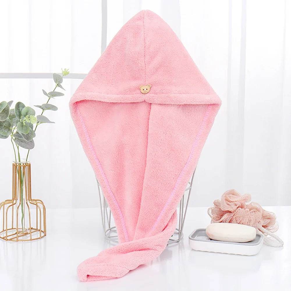 1PC Hair Drying Hat Quick-dry Microfiber Hair Towel Cap Hat Women Bath Hat Solid Towel Cap Super Absorption Turban Hair Dry Cap - P12 Hub Europe