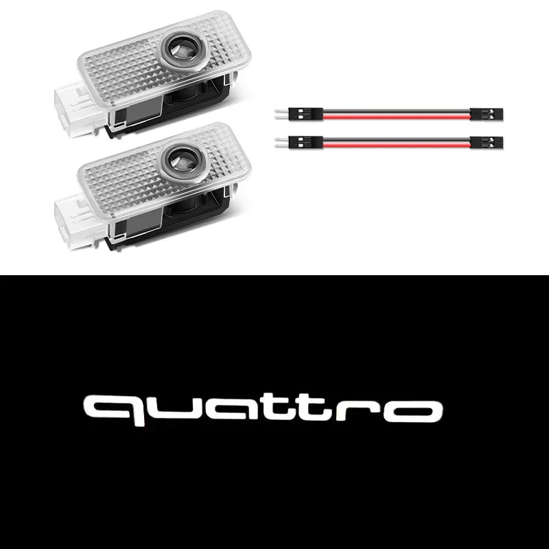 2Pcs LED Car Door Welcome Light Car Logo Projector Lights For Audi Sline RS A3 A4 A5 A6 A7 A8 S3 S4 Q2 Q3 Q5 Q7 S6 RS3 RS5 RS6