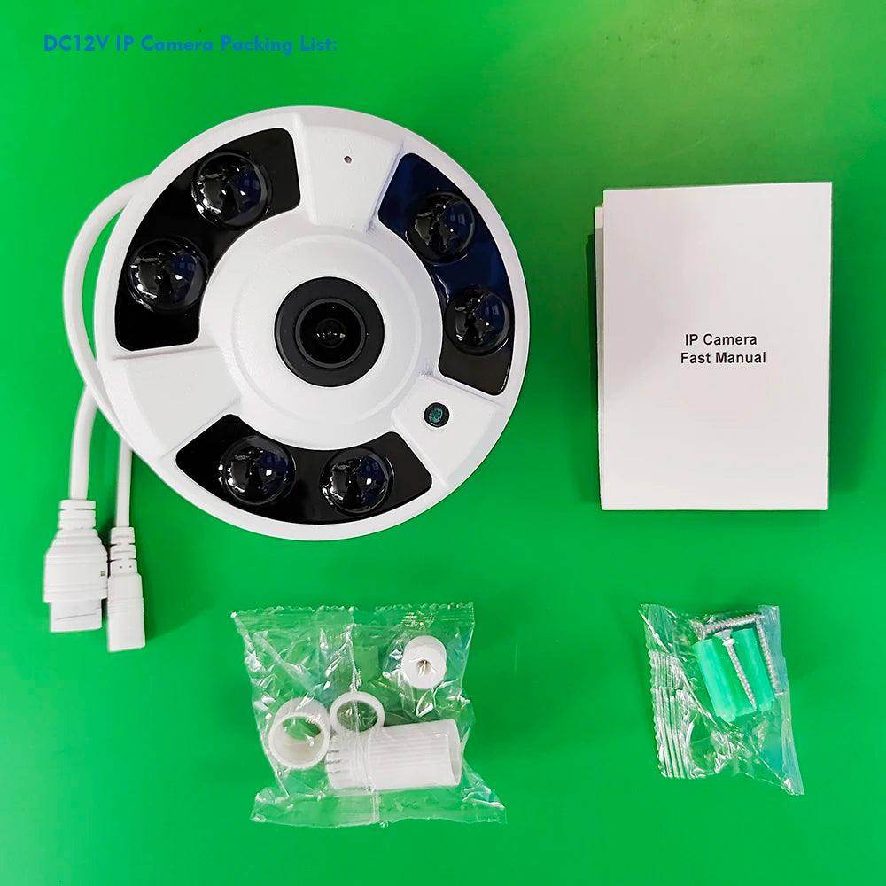 Fisheye IP Camera4K 8MP 180°, Audio, Night - P12 Hub Europe