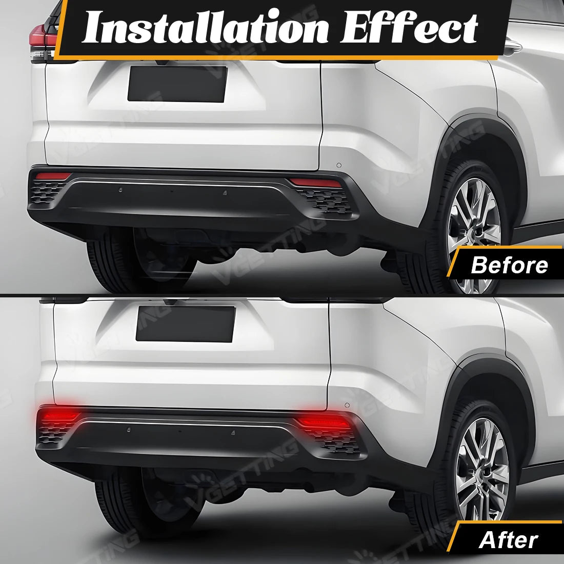 Car LED Rear Bumper Reflector Lights For Toyota Innova 2022 2023 Dynamic Turn Signal Lamp Brake Warning Lamp Accessories 12V
