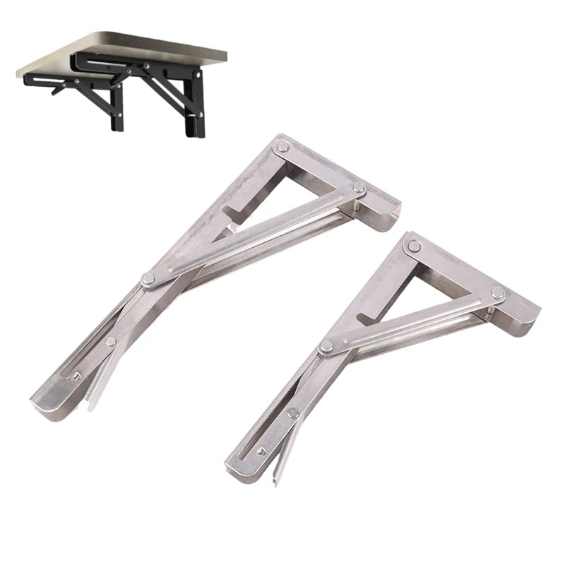 Motorhome Silver Finish Thickened Stainless Steel Mini Folding Table Car Accessories Campervan Folding Bracket Table Shelf